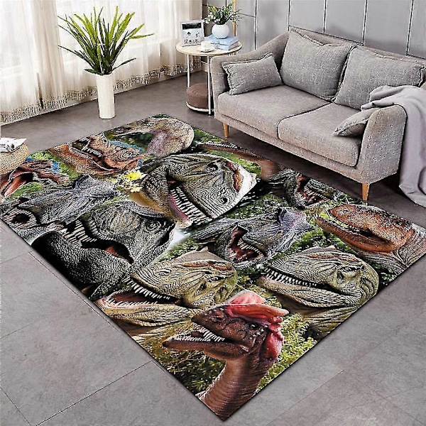 Mattor i nordisk stil 3D Dinosaurie Tryck Tjockare Matta För Vardagsrum Sängsida Sovrum Fjäder Matta Hushålls Flanell Matta/mattor15 120cmx180cm