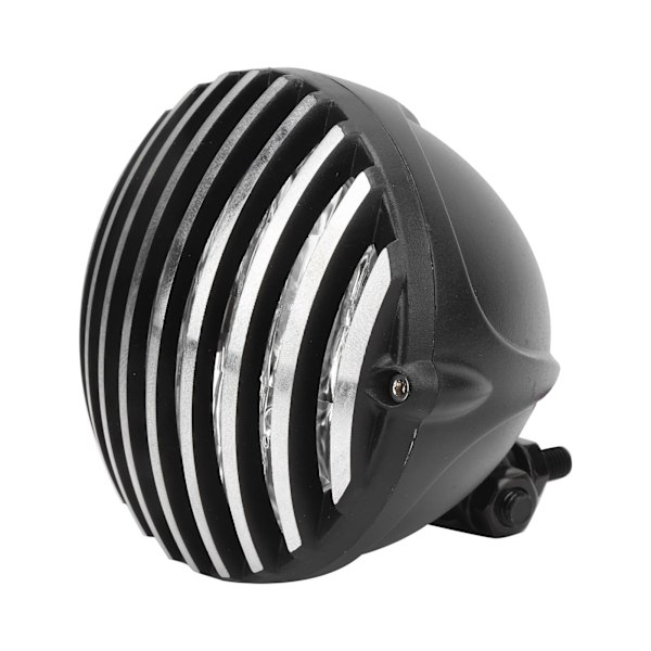 Motorcykel LED-strålkastare Retro Transparent Lins Modifiering med Golden Grille Guard 12V