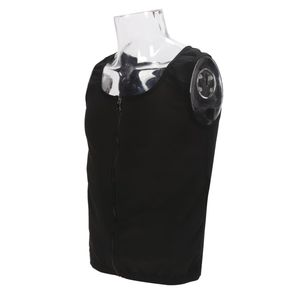 Män Sweat Vest Blå Inre Dragkedja Fast Torr Waist Trainer Linne för Man