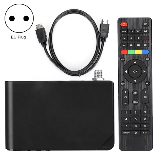 DVB-S2 1080P Full HD Satellit-TV-modtager TV-boksafspiller USB 100-240V (med WIFI EU-stik)
