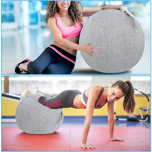 65 cm Skyddsöverdrag för Träningsboll, nce Bollöverdrag, Vikbart Överdrag i Tyg för Sittbollar, Lätt Yoga Bollöverdrag för Graviditet, Fitness, Yoga