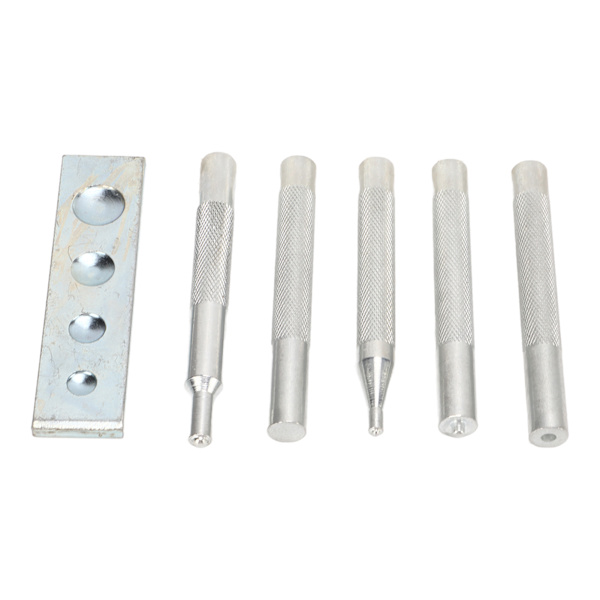 5 kpl Snap Rivet Setter Die Punch Snap Kit iso asennustyökalu pohjalla rei'itysreiän asennusta varten