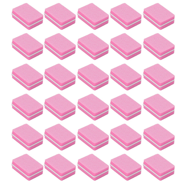 30st Mini Nail Buffer Professionell Bärbar Hemsalong Nagelputsning Slipblock Manikyr ToolPink