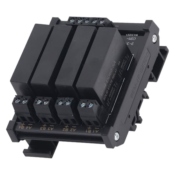 4P DC til DC Relæmodul DIN-skinne Solid State Relæ Fælles Negativ Terminal 3‑32V Indgang 5‑8A 5‑60V Belastning