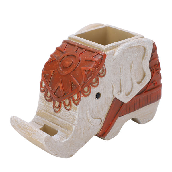 Elefant Pen Beholder Syntetisk Resin Multifunktionel Opbevaring Levende Smuk Modellering Stærk Holdbar Telefonholder