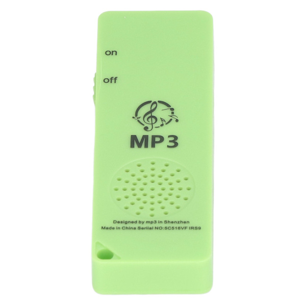 MP3-afspiller Tabsfri lydkvalitet Multifunktionel bærbar understøttelse 64 GB hukommelseskort Mini MP3 til studerende Grøn