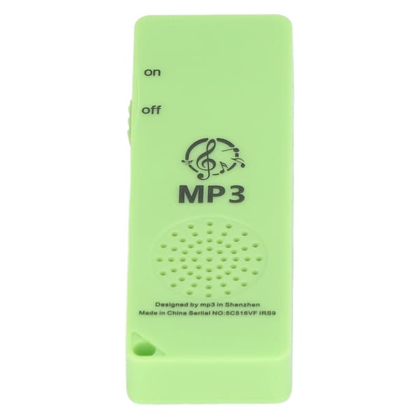 MP3-spiller tapsfri lydkvalitet multifunksjonell bærbar støtte 64 GB minnekort Mini MP3 for studenter grønn