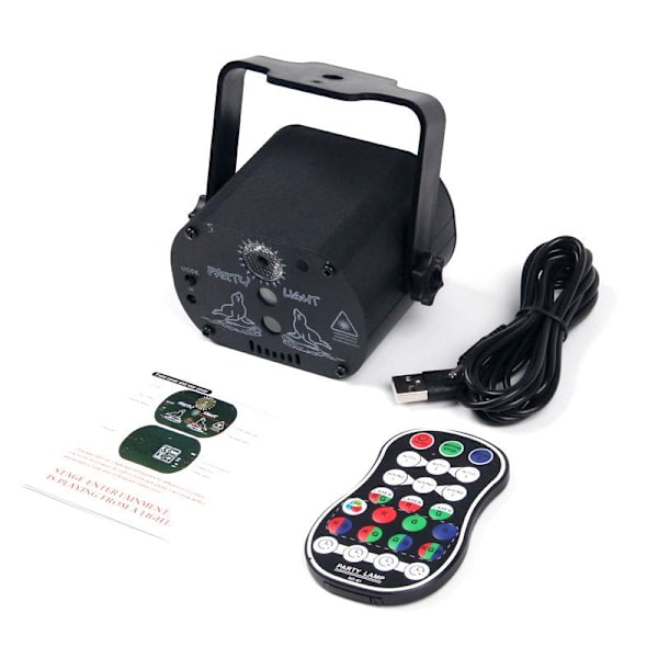 Laser Lighting DJ Scenelampe Party Light Game Projector - Fjernkontroll for dansende Thanksgiving Bursdag KTV