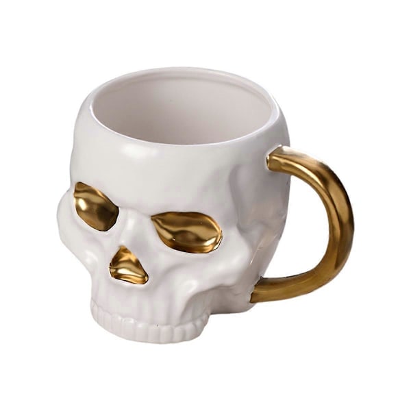 Halloween Skull Cup med Håndtak Uten Lokk Keramisk Kopp Morsom Vann A