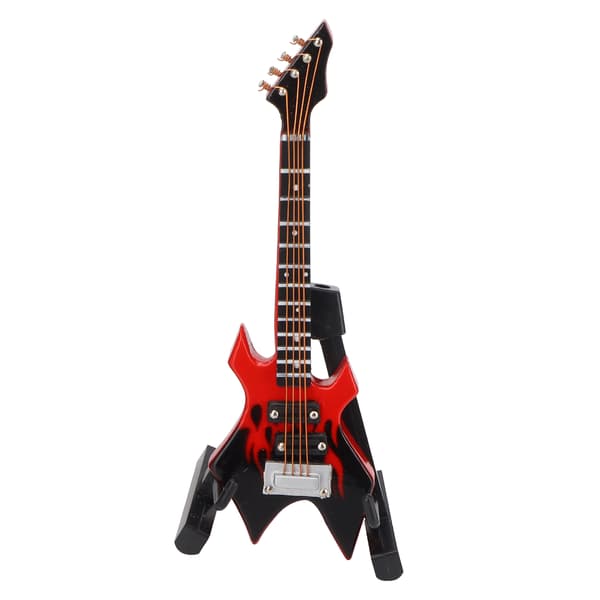 Basmodell Miniatyr Träsimulering Gitarr Modell Musikinstrument OrnamentRöd