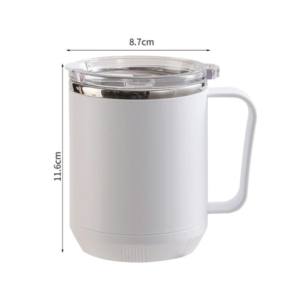 Kaffemugg 460ml 304 Rostfritt Stål Foder Läckagesäker Elegant Bärbar Mugg för Utomhusaktiviteter Vit