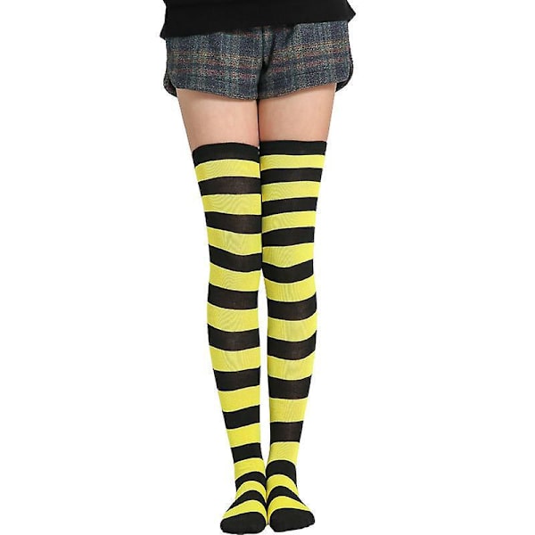 3 Paires de Chaussettes de Noël pour Femmes, Haut Haut, Style Simple, Rouge Blanc, Rouge Noir et Jaune Noir