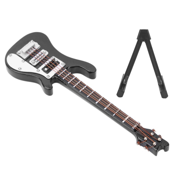 Miniature træsimulering Elektrisk guitar Model Musikinstrument Ornamenter GaverSort