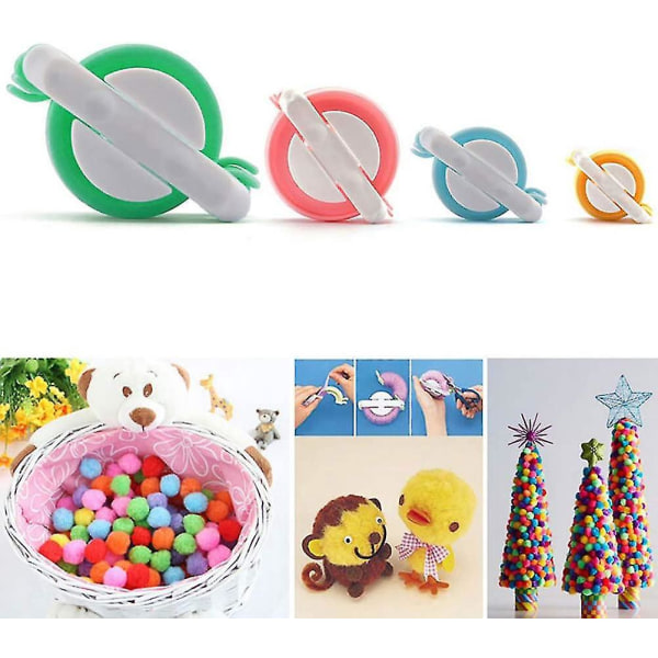 4-delad stickning Pom Craft Tool Set med Pom Maker