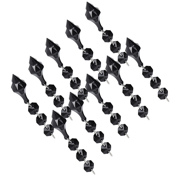 10 stk krystall anheng avsmalnet akrylmateriale uregelmessig perlet ornament DIY lampedekorasjon svart