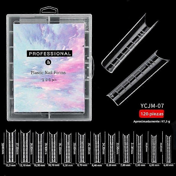120 st/set Nagelsystem Snabbväxande Gel Duplicator Former Täckt Över Nagel Förlängning Klar Plast7