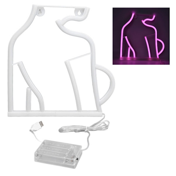 Neonljus med dubbla strömkällor LED-ljuskälla Hängande design Energibesparande Kvinnligt neonskylt Rosa