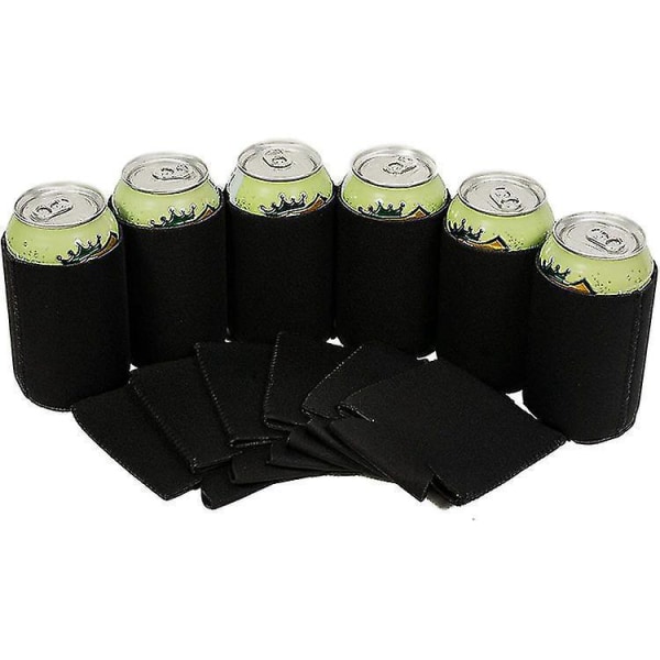 10 Pack Neopren Beer Can Cooler Sleeves, svart