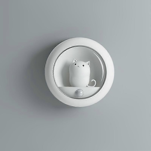 Hvid Genopladelig Induktions LED Natlampe Sæt med 2 stk. Automatisk Baby Natlampe Sød Form til Børneværelser, Stuer, Badeværelser, Gange, Trapper
