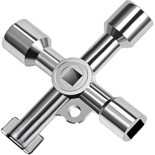 Gassnøkkel Målernøkkel Verktøynøkkel for Elektrisk Skapskap Åpningsnøkkel Sink Legering (1 stk, Sølv)