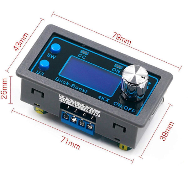 CNC DC Buck Boost Converter 4A Justerbar Regulert Strømforsyning