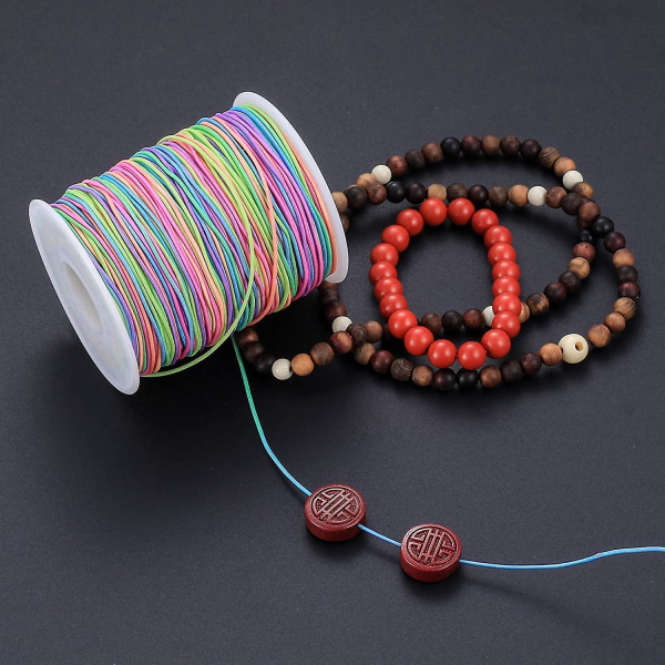 Rainbow flettet elastisk snor for perleproduksjon av smykker