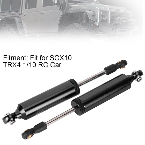 2 stk. støddæmpere i aluminiumslegering, passer til SCX10 TRX4 1/10 RC-biltilbehør, sort