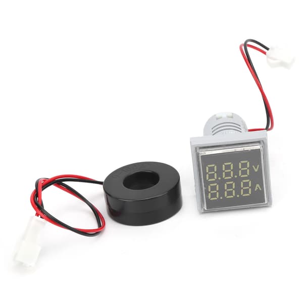 AD16‑22FVA 2-i-1 Voltmeter Amperemeter Spänningsströmmätare Testare Mätindikator Vit