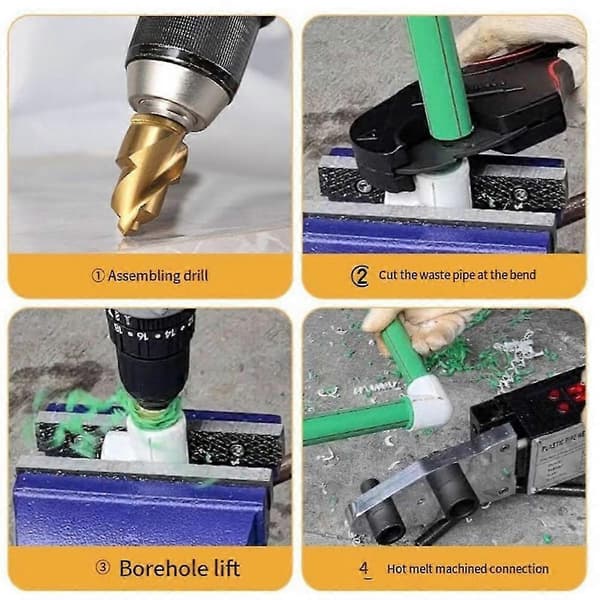 3pcs 20/25/32mm Step Drill Bit with Limiting Swivel Groove PPR Lifting Cone Drill for Water Pipe Reaming