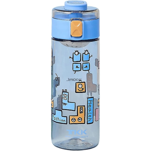 Lasten juomapullo 350ml lukittavalla kannella, tiivis, BPA-vapaa, premium Tritan, avattava lasten juomapullo tytöille ja pojille kouluun, urheiluun, lahjaksi (sininen)