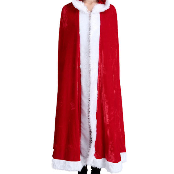 1,5 m rød hettekappe julekostyme julenisse kappe rød kappe for julefest cosplay kostyme