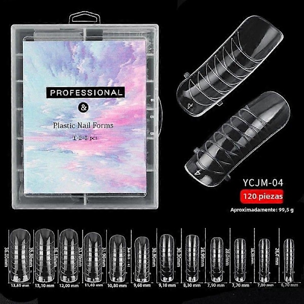 120 st/set Nagelsystem Snabbväxande Gel Duplicator Former Täckt Över Nagel Förlängning Klar Plast4