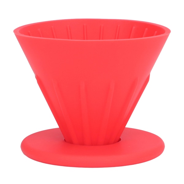 Genanvendelig kaffefilterholder i silikone til rejser, vandreture, camping, hjemmekontor, rød