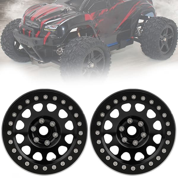 4 stk. 2,2 tommer metalfælg med lås, tungere tilbehør til Rock Crawler 1/10 RC, sort