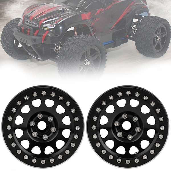 4 stk 2,2 tommers metallås dekkhjulnav tyngre tilbehør for Rock Crawler 1/10 RC svart