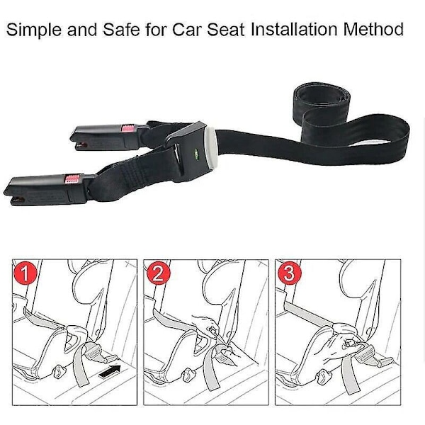 Isofix-rem för allmän barnstol, Isofix-bälte Ltuikhq Enknappsmanövrering Mjuk Polyester Svart 1,6 meter 15000N Motstånd