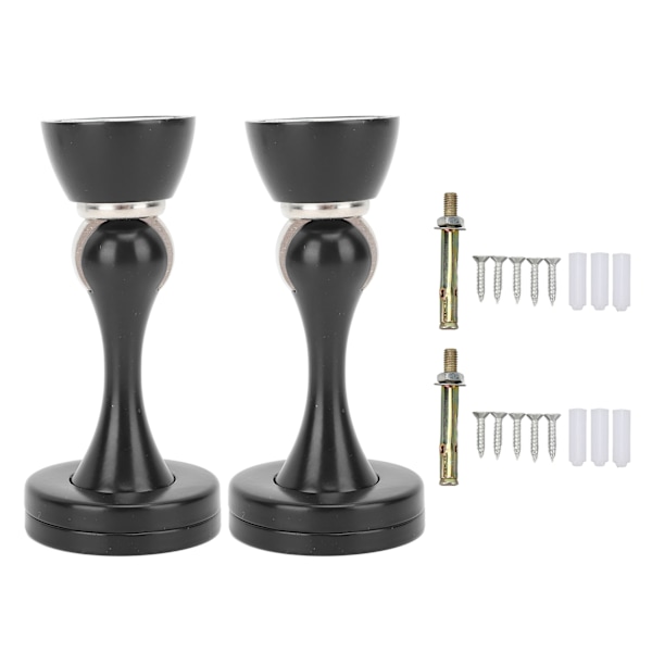 2 stk magnetisk dørstopper svart dørstopper sinklegering ripebestandig enkel installasjon dørstopper for soverom bad