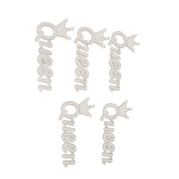 5 stk broderte lapper skinnende krone dronning form DIY sy lapper for klær dekorasjon