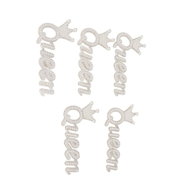 5 stk broderte lapper skinnende krone dronning form DIY sy lapper for klesdekorasjon
