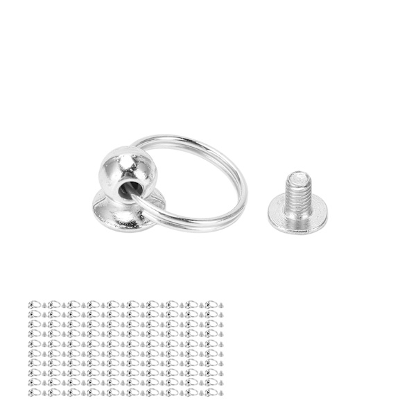 100 set monknit med dragkedjor 8mm högglans kopparmaterial dubbelögla dragkedja för DIY kläder väskor skor silver