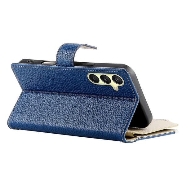 Lynlåsetui til Samsung Galaxy A17 5G, farvesplejset læderpung-etui med stropper Mørk b Dark blue Dark Blue