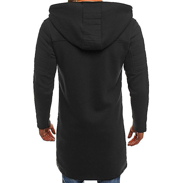 Lang glidelås hettejakke for menn 3XL svart