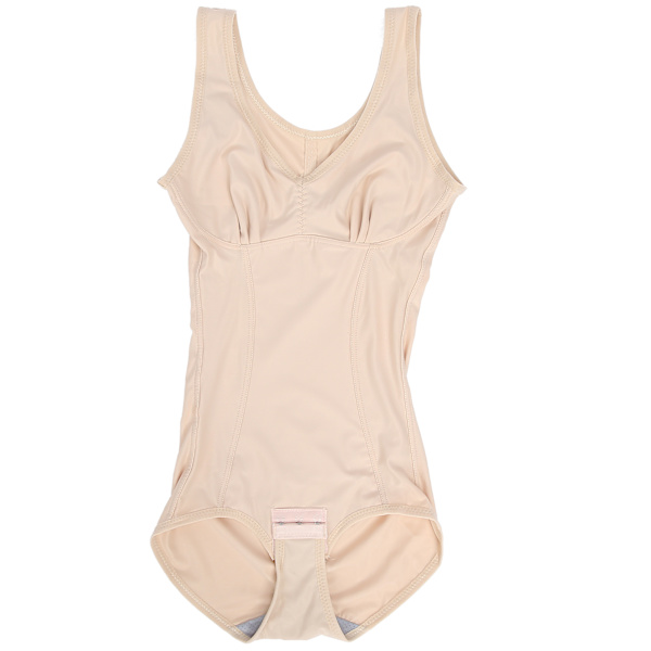 V-ringad slank kroppsformande shapewear med bh för kvinnor midjetränare magkontroll body (Khaki)XXL