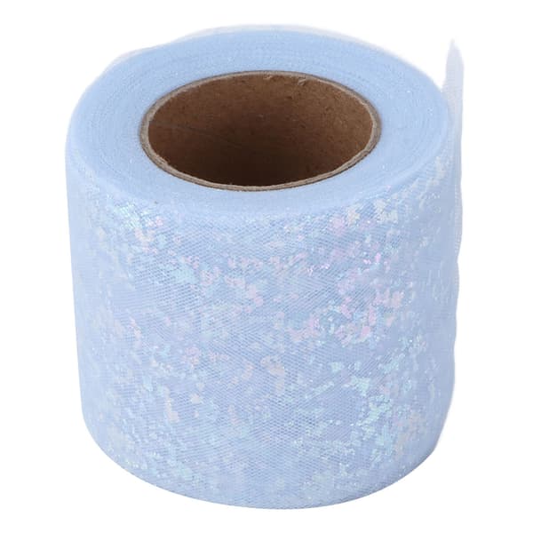 Tylltyg DIY Hantverk Nötningsbeständighet Symfoni Polyester Lätt Bärbara Tyllrullar 6cm Ljusblå