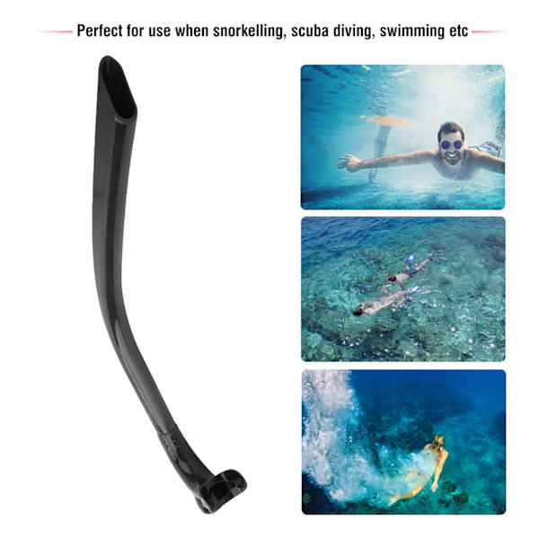 Silikon svømmefront pustetube trening profesjonelle voksne snorkel dykkerør (svart)
