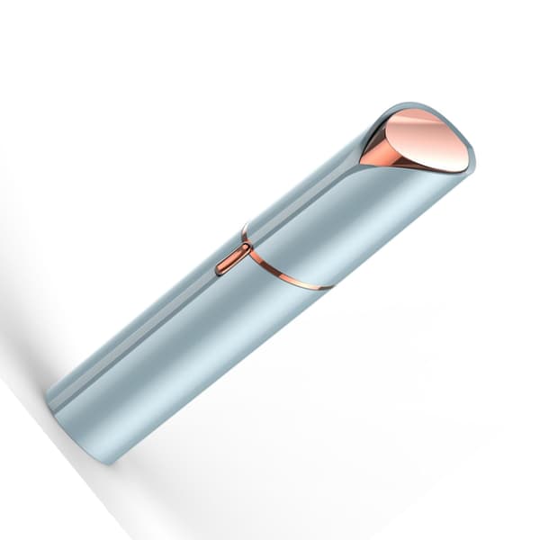 Elektrisk ansiktshårfjerner for kvinner, leppestiftformet bærbar USB-lading kroppsepilator trimmer blå