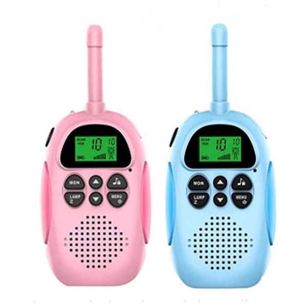 Laderbare Walkie Talkies for Barn med FM-radio, LED-øyne, Lang rekkevidde for sykling, camping, løping, gaveleketøy for aldre 3-12