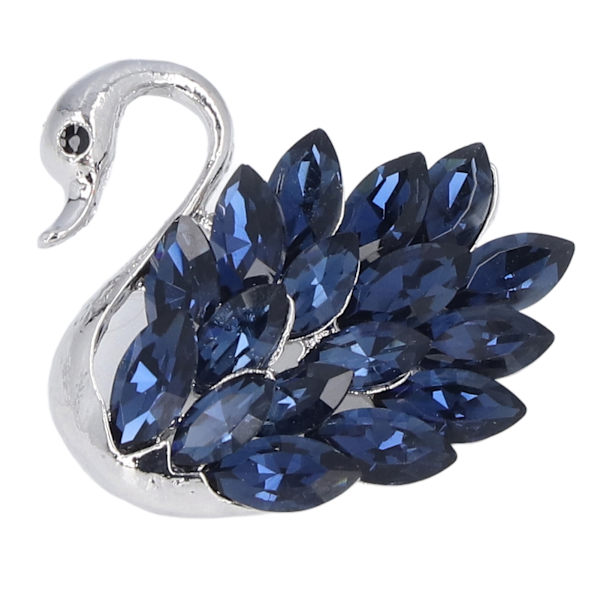 Svaneformet broche i premiumlegering - unikt design, udsøgt, meget holdbar, iøjnefaldende blå broche til fest, dating og bryllup