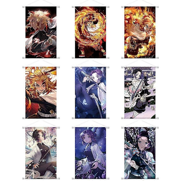 (60x40cm) Anime Demon Scroll -juliste seinätaide Anime-maalauskuva C