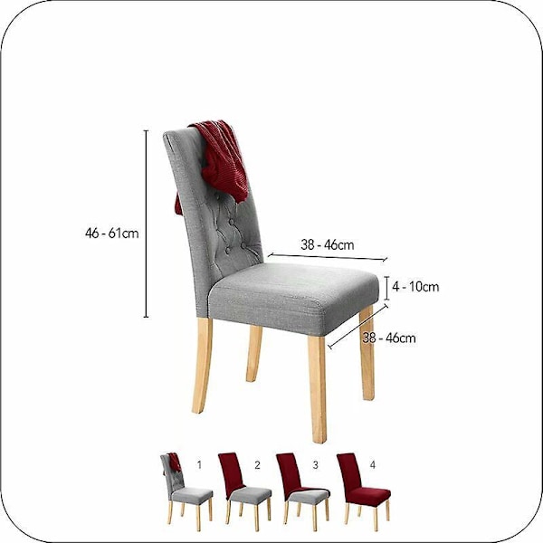 Kontorstoltrekk 4 Deler Jaquard Stretch Microfiber for Bursdagsfest Rød